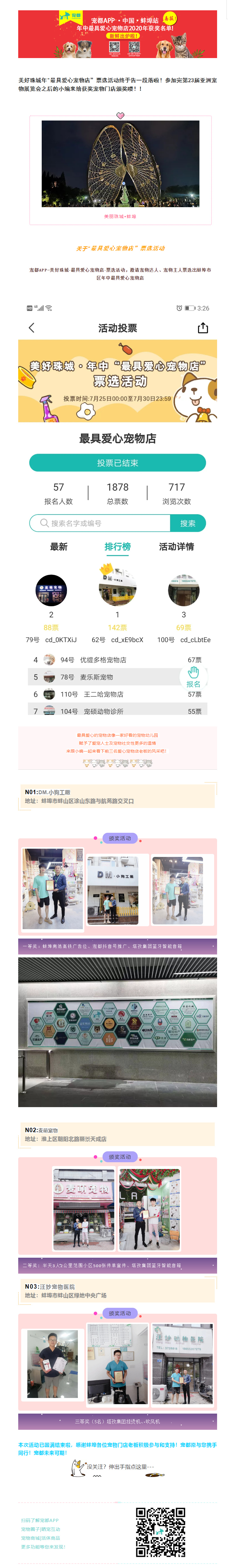喜報！2020年寵都APP?中國?美麗珠城?蚌埠站---最具愛心寵物店獲獎名單新鮮出爐啦！